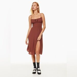 Aritzia Sunday Best Delilah Midi Dress Sm in Rust